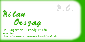 milan orszag business card
